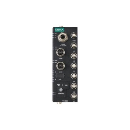 Moxa (V1202-CT-T) Arm architektūros kompaktiškas bėgelis kompiuteris, komplektacija: 2 GbE prievadai, 1 USB prievadas, 1 microSD lizdas, 24...110 VDC, Darbinė temperatūra: -40...70 °C, apsauginė elektronikos danga 2