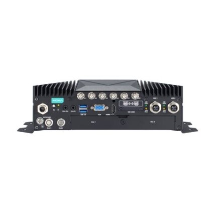 Moxa (V2406C-WL7-CT-T) x86 kompiuteris, komplektacija: Intel 8 kartos Core™ i7-8665UE 4.4 GHz procesorius, 1 HDMI prievadas, 1 VGA prievadas, 2 GbE prievadai, 4 COM prievadai, 6 skaitmeniniai įėjimai (DI), 2 skaitmeniniai išėjimai (DO), 1 mSATA lizdas, dv 2