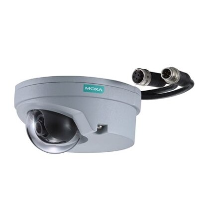 Moxa (VPort P06-2L80M) EN 50155, 1080P, H.264/MJPEG IP kamera, komplektacija: M12 jungtis, 1 garso įėjimas, PoE, 8.0 mm objektyvas, Darbinė temperatūra: -25...55 °C