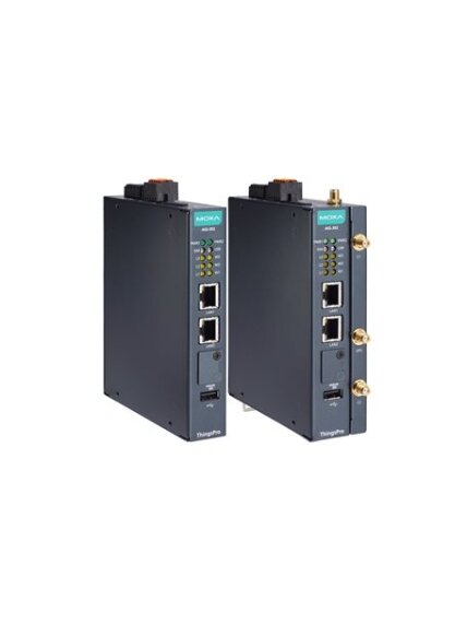 Moxa (AIG-302-T-AP-AZU-LX) 2-port Modbus RTU/ASCII/TCP to MQTT/Azure cloud-ready gateway for the Asia-Pacific region with Arm® Cortex™-A7 dual-core 1GHz processor, Azure IoT Edge software, -40 to 70°C operating temperature 1