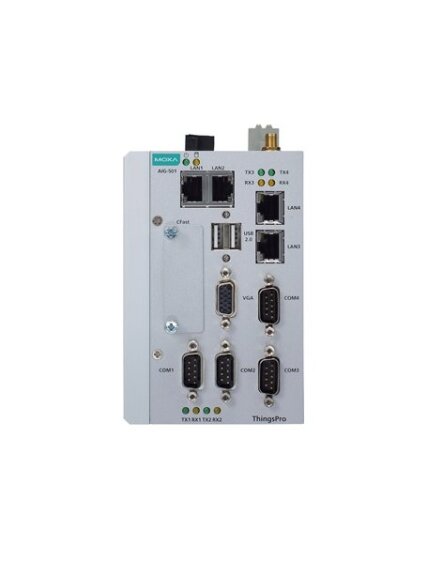 Moxa (AIG-501-T-EU-AZU-LX) 4-port Modbus to Azure advanced IIoT gateways with Intel Atom® quad-core 1.91 GHz processor, Azure IoT Edge, LTE Cat. 4 module for EU region, -40 to 70°C operating temperature 2