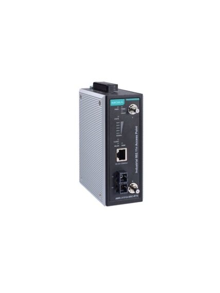 Moxa (AWK-3131A-SSC-RTG-JP-CT-T) Wi-Fi 4 (802.11n) railway onboard train-to-ground single-radio AP/client, SC connectors, IP30, JP band, -40 to 75°C operating temperature, conformal coating