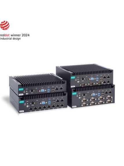 Moxa (BXP-A100-E2-T) Box computer with Intel Atom® x6211E processor, 2 LAN ports, 2 serial ports, 4 DIs, 4 DOs, 2 USB 3.0 ports, 4 USB 2.0 ports, 1 VGA port, 1 HDMI port, 1 CFast slot, 1 SD slot, 12/24 VDC power input, -30 to 60°C operating temperature