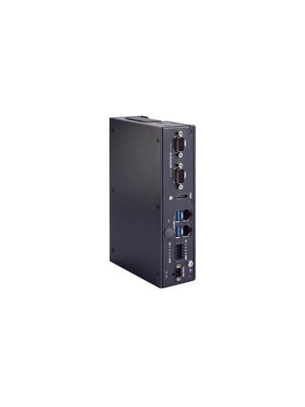 Moxa (BXP-A101-E2-M2-DR-T) DIN-rail box computer with Intel Atom® x6211E processor, 2 LAN ports, 2 serial ports, 4 DIs, 4 DOs, 2 USB 3.0 ports, 1 HDMI port, 1 CFast slot, 1 SD slot, 1 M.2 M-key 2242 slot, 12/24 VDC power input, -30 to 70°C operating tempe