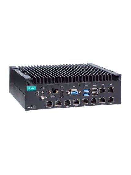 Moxa (BXP-C100-C1-8L-T) Box computer with Intel® Celeron® 6305E processor, 10 LAN ports, 2 serial ports, 4 DIs, 4 DOs, 2 USB 3.0 ports, 4 USB 2.0 ports, 1 VGA port, 1 HDMI port, 1 CFast slot, 1 SD slot, 12/24 VDC power input, -30 to 60°C operating tempera Moxa (BXP-C100-C1-8L-T) Box computer with Intel® Celeron® 6305E processor, 10 LAN ports, 2 serial ports, 4 DIs, 4 DOs, 2 USB 3.0 ports, 4 USB 2.0 ports, 1 VGA port, 1 HDMI port, 1 CFast slot, 1 SD slot, 12/24 VDC power input, -30 to 60°C operating tempera