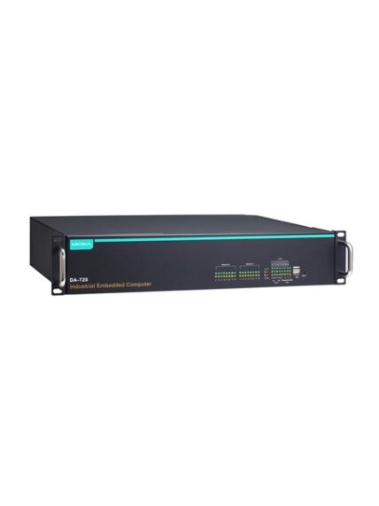Moxa (DA-720-C5-DPP-LX) Rackmount computer with Core i5-6300U, 2.4 GHz processor, dual-core processor, 4 GB RAM and Linux Debian 8 64-bit, 14 Gigabit Ethernet ports, 2 isolated RS-232/422/485 ports, 4 USB ports, 1 mSATA slot with 8 GB SSD preinstalled, 3 Moxa (DA-720-C5-DPP-LX) Rackmount computer with Core i5-6300U, 2.4 GHz processor, dual-core processor, 4 GB RAM and Linux Debian 8 64-bit, 14 Gigabit Ethernet ports, 2 isolated RS-232/422/485 ports, 4 USB ports, 1 mSATA slot with 8 GB SSD preinstalled, 3