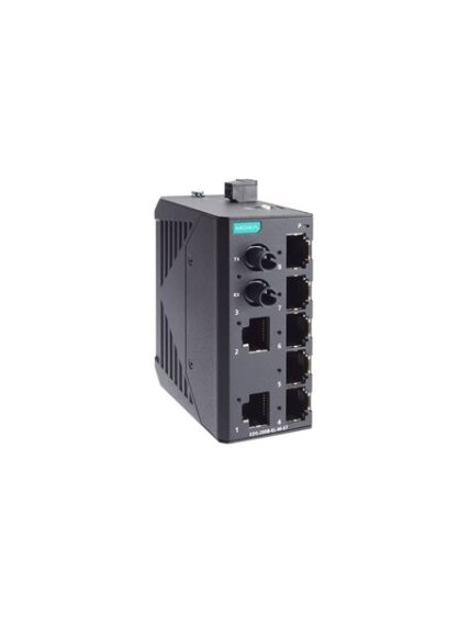 Moxa (EDS-2008-EL-M-ST) Unmanaged Fast Ethernet switch with 7 10/100BaseT(X) ports, 1 100BaseFX multi-mode port with ST connectors, 12/24/48 power input, metal housing, -10 to 60°C operating temperature Moxa (EDS-2008-EL-M-ST) Unmanaged Fast Ethernet switch with 7 10/100BaseT(X) ports, 1 100BaseFX multi-mode port with ST connectors, 12/24/48 power input, metal housing, -10 to 60°C operating temperature