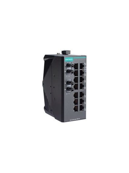 Moxa (EDS-2016-ML-MM-ST) Unmanaged Ethernet switch with 14 10/100BaseT(X) ports, 2 100BaseFX multi-mode ports with ST connectors, -10 to 60°C operating temperature Moxa (EDS-2016-ML-MM-ST) Unmanaged Ethernet switch with 14 10/100BaseT(X) ports, 2 100BaseFX multi-mode ports with ST connectors, -10 to 60°C operating temperature