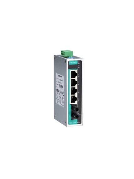 Moxa (EDS-205A-M-ST) Unmanaged Ethernet switch with 4 10/100BaseT(X) ports, 1 100BaseFX multi-mode port with ST connectors, -10 to 60°C operating temperature Moxa (EDS-205A-M-ST) Unmanaged Ethernet switch with 4 10/100BaseT(X) ports, 1 100BaseFX multi-mode port with ST connectors, -10 to 60°C operating temperature