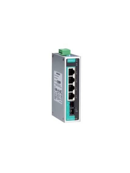 Moxa (EDS-205A-S-SC) Unmanaged Ethernet switch with 4 10/100BaseT(X) ports, 1 100BaseFX single-mode port with SC connector, -10 to 60°C operating temperature Moxa (EDS-205A-S-SC) Unmanaged Ethernet switch with 4 10/100BaseT(X) ports, 1 100BaseFX single-mode port with SC connector, -10 to 60°C operating temperature