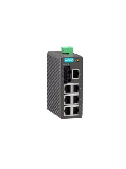 Moxa (EDS-208-M-ST) Entry-level unmanaged Ethernet switch with 7 10/100BaseT(X) ports, 1 100BaseFX multi-mode port with ST connectors, plastic housing, -10 to 60°C operating temperature Moxa (EDS-208-M-ST) Entry-level unmanaged Ethernet switch with 7 10/100BaseT(X) ports, 1 100BaseFX multi-mode port with ST connectors, plastic housing, -10 to 60°C operating temperature