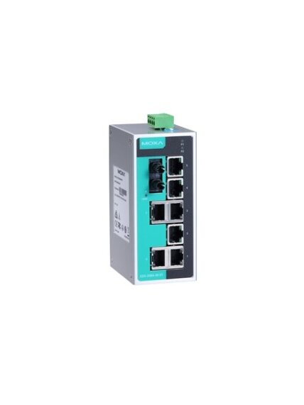 Moxa (EDS-208A-M-ST-T) Unmanaged Ethernet switch with 7 10/100BaseT(X) ports, 1 100BaseFX multi-mode port with ST connectors, -40 to 75°C operating temperature Moxa (EDS-208A-M-ST-T) Unmanaged Ethernet switch with 7 10/100BaseT(X) ports, 1 100BaseFX multi-mode port with ST connectors, -40 to 75°C operating temperature