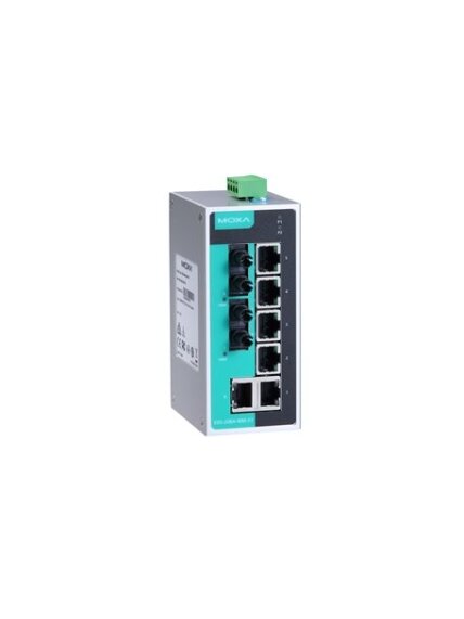 Moxa (EDS-208A-MM-ST) Unmanaged Ethernet switch with 6 10/100BaseT(X) ports, 2 100BaseFX multi-mode ports with ST connectors, -10 to 60°C operating temperature Moxa (EDS-208A-MM-ST) Unmanaged Ethernet switch with 6 10/100BaseT(X) ports, 2 100BaseFX multi-mode ports with ST connectors, -10 to 60°C operating temperature