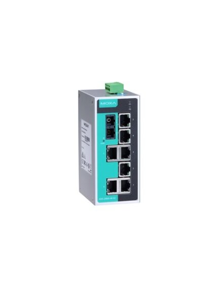Moxa (EDS-208A-S-SC) Unmanaged Ethernet switch with 7 10/100BaseT(X) ports, 1 100BaseFX single-mode port with SC connector, -10 to 60°C operating temperature Moxa (EDS-208A-S-SC) Unmanaged Ethernet switch with 7 10/100BaseT(X) ports, 1 100BaseFX single-mode port with SC connector, -10 to 60°C operating temperature