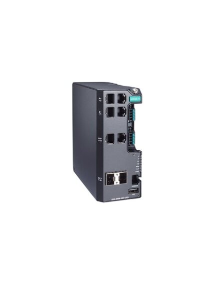 Moxa (EDS-4008-2GT-2GS-HV) Managed Ethernet switch with 4 10/100BaseT(X) ports, 2 10/100/1000BaseT(X) ports, 2 100/1000BaseSFP ports, single power supply, 110/220 VAC/VDC, -10 to 60°C operating temperature