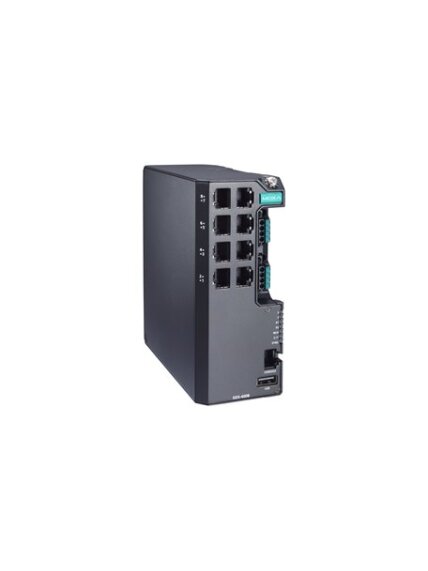 Moxa (EDS-4008-HV-T) Managed Ethernet switch with 8 10/100BaseT(X) ports, single power supply 110/220 VAC/VDC, -40 to 75°C operating temperature