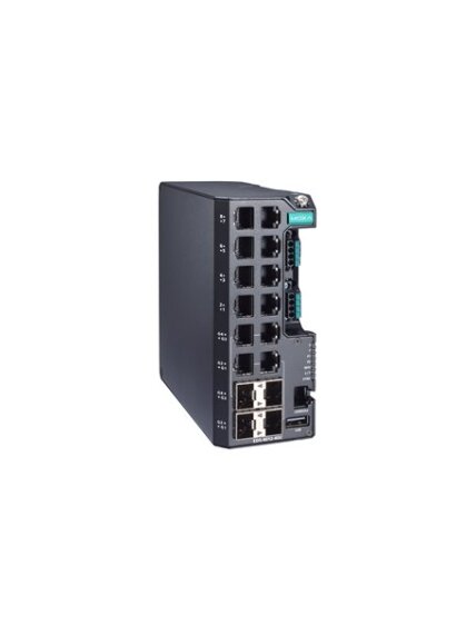 Moxa (EDS-4012-4GC-HV) Managed Ethernet switch with 8 10/100BaseT(X) ports, 4 10/100/1000BaseT(X) or 100/1000BaseSFP ports, single power supply, 110/220 VAC/VDC, -10 to 60°C operating temperature