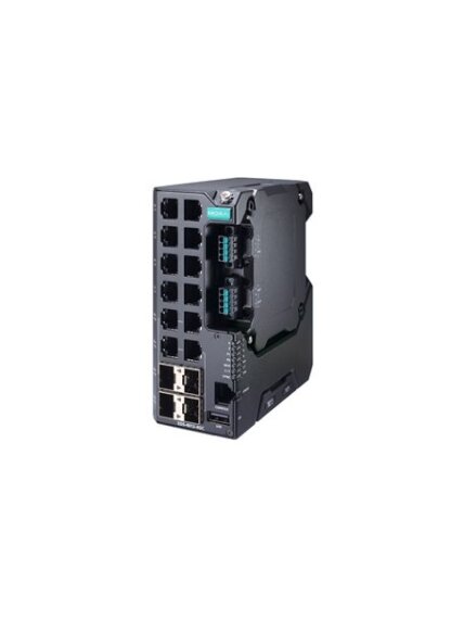 Moxa (EDS-4012-4GS-HV-T) Managed Ethernet switch with 8 10/100BaseT(X) ports, 4 100/1000BaseSFP ports, single power supply, 110/220 VAC/VDC, -40 to 75°C operating temperature 3