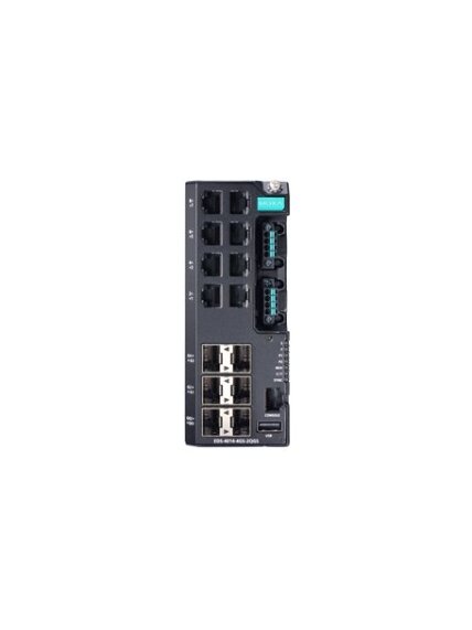 Moxa (EDS-4014-4GS-2QGS-LV-T) Managed Ethernet switch with 8 10/100BaseT(X) ports, 4 100/1000BaseSFP ports, 2 1000/2500BaseSFP ports, dual power supply, 12/24/48 VDC, -40 to 75°C operating temperature 2