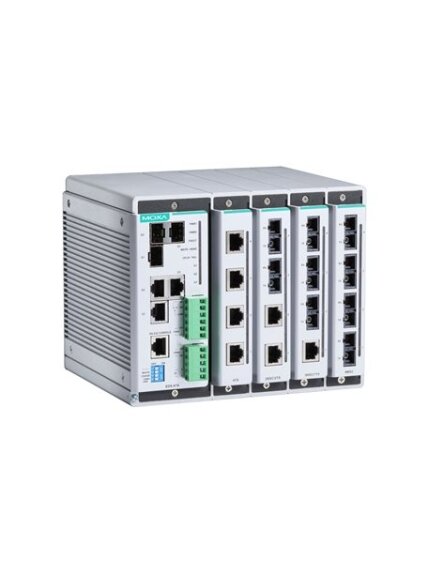 Moxa (EDS-619) Compact managed Ethernet switch system with 3 10/100/1000BaseT(X) or 100/1000BaseSFP slot combo ports, 4 slots for 4-port Fast Ethernet interface modules, for a total of up to 19 ports, 0 to 60°C operating temperature 1 Moxa (EDS-619) Compact managed Ethernet switch system with 3 10/100/1000BaseT(X) or 100/1000BaseSFP slot combo ports, 4 slots for 4-port Fast Ethernet interface modules, for a total of up to 19 ports, 0 to 60°C operating temperature 1