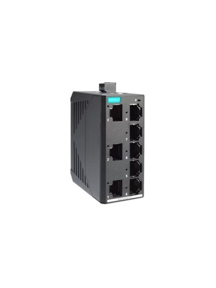 Moxa (EDS-G2008-ELP) Unmanaged full Gigabit Ethernet switch with 8 10/100/1000 BaseT(X) ports, 12/24/48 power input, plastic housing, -10 to 60°C operating temperature 1