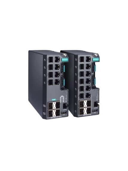 Moxa (EDS-G4012-4GC-LV-T) Managed Ethernet switch with 8 10/100/1000BaseT(X) ports, 4 10/100/1000BaseT(X) or 100/1000BaseSFP ports, dual power supply, 12/24/48 VDC, -40 to 75°C operating temperature 1