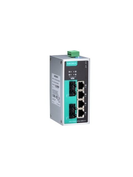 Moxa (EDS-P206A-4PoE-MM-SC-T) Unmanaged Ethernet switch with 4 PoE ports, 2 100BaseFX multi-mode ports with SC connectors, -40 to 75°C operating temperature 3