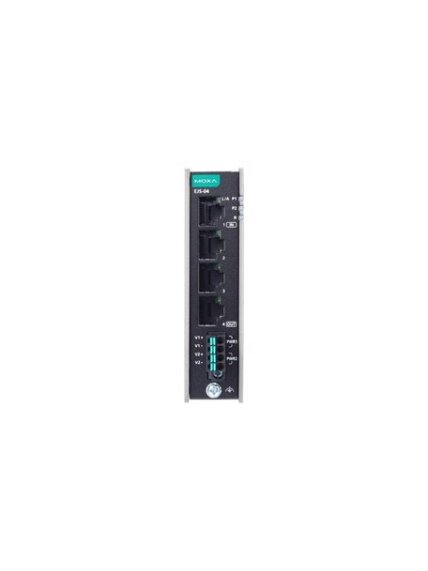 Moxa (EJS-04) Compact industrial EtherCAT junction with 4 100BaseT(X) ports, dual 12/24/48 VDC power inputs, -10 to 60°C operating temperature 2