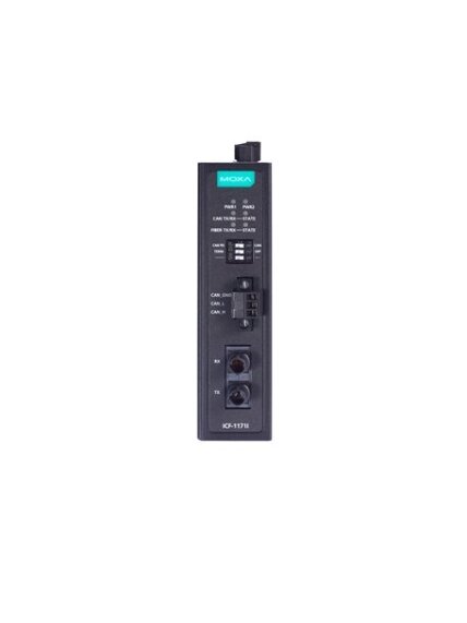 Moxa (ICF-1171I-S-ST) Industrial CAN-to-fiber converter for distance extension, ST single-mode 2 Moxa (ICF-1171I-S-ST) Industrial CAN-to-fiber converter for distance extension, ST single-mode 2