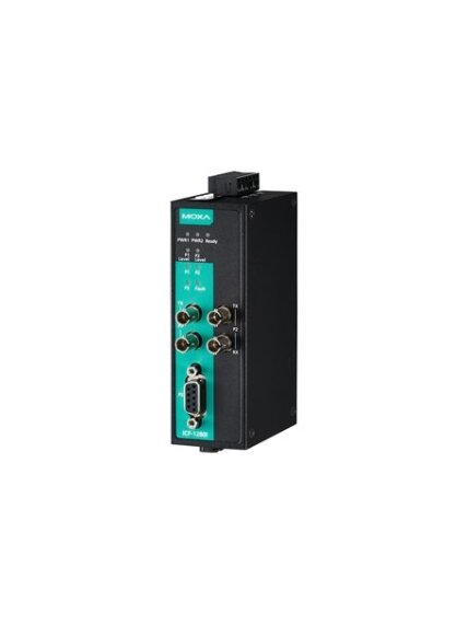 Moxa (ICF-1280I-S-ST-T) PROFIBUS to fiber converter, single-mode, 2 ST connectors, -40 to 75°C operating temperature 2