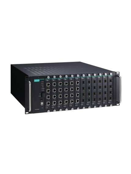 Moxa (ICS-G7748A-HV-HV) Full Gigabit modular managed Ethernet switch system with 12 slots for 4-port Gigabit Ethernet interface modules, 2 isolated power supplies (85 to 264 VAC), for a total of up to 48G ports, -10 to 60°C operating temperature 2 Moxa (ICS-G7748A-HV-HV) Full Gigabit modular managed Ethernet switch system with 12 slots for 4-port Gigabit Ethernet interface modules, 2 isolated power supplies (85 to 264 VAC), for a total of up to 48G ports, -10 to 60°C operating temperature 2