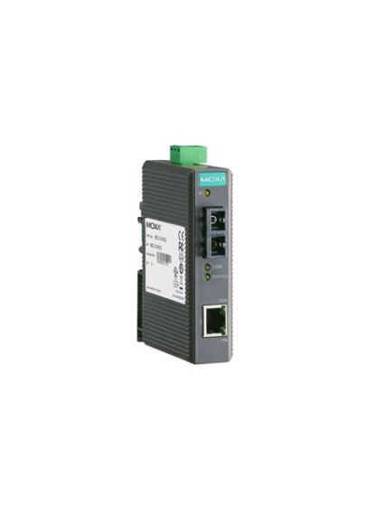 Moxa (IMC-21-S-SC) Industrial 10/100BaseT(X) to 100BaseFX media converter, single-mode, SC connector