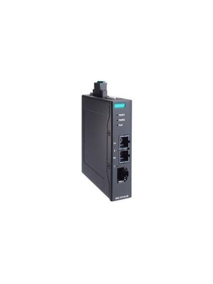 Moxa (IMC-P21A-G2-M-SC) PoE+ industrial 10/100Base-T(X) to 100Base-FX media converter, multi-mode port with SC connector, -10 to 60°C operating temperature Moxa (IMC-P21A-G2-M-SC) PoE+ industrial 10/100Base-T(X) to 100Base-FX media converter, multi-mode port with SC connector, -10 to 60°C operating temperature