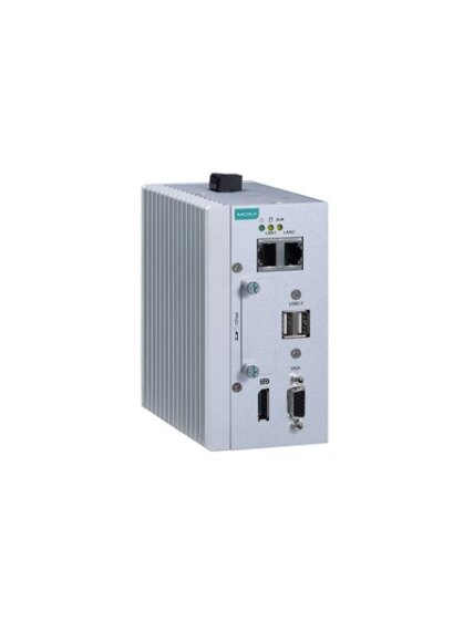 Moxa (MC-1111-E4-T) x86 embedded computer with Intel Atom® quad-core E3845 processor, 4 GB RAM, 1 VGA port, 2 USB ports, 2 Gigabit Ethernet ports, 1 CFast socket, 1 SD slot, 1 DisplayPort, 12 to 36 VDC power, -40 to 70°C operating temperature Moxa (MC-1111-E4-T) x86 embedded computer with Intel Atom® quad-core E3845 processor, 4 GB RAM, 1 VGA port, 2 USB ports, 2 Gigabit Ethernet ports, 1 CFast socket, 1 SD slot, 1 DisplayPort, 12 to 36 VDC power, -40 to 70°C operating temperature