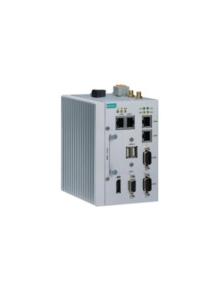 Moxa (MC-1121-E4-T) x86 embedded computer with Intel Atom® quad-core E3845 processor, 4 GB RAM, 1 VGA port, 2 USB ports, 4 Gigabit Ethernet ports, 2 serial ports, 4 DIs, 4 DOs, 1 CFast socket, 1 SD slot, 1 DisplayPort, 1 uSIM slot, 1 Mini PCIe expansion s Moxa (MC-1121-E4-T) x86 embedded computer with Intel Atom® quad-core E3845 processor, 4 GB RAM, 1 VGA port, 2 USB ports, 4 Gigabit Ethernet ports, 2 serial ports, 4 DIs, 4 DOs, 1 CFast socket, 1 SD slot, 1 DisplayPort, 1 uSIM slot, 1 Mini PCIe expansion s