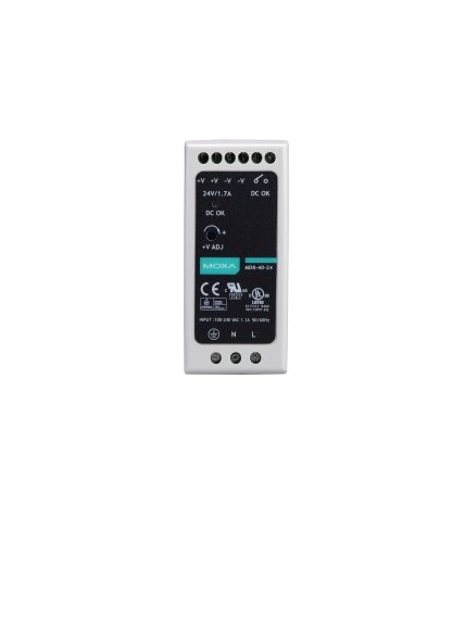 Moxa (MDR-40-24) DIN-rail 24 VDC power supply with 40W/1.7A, 85 to 264 VAC, or 120 to 370 VDC input, -20 to 70°C operating temperature 2