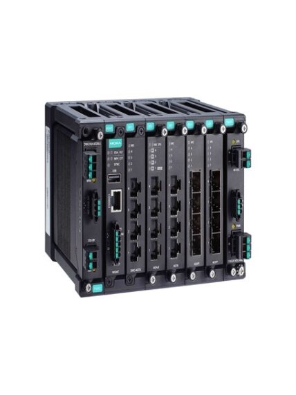 Moxa (MDS-G4020) Layer 2 full Gigabit modular managed Ethernet switch with 4 fixed Gigabit Ethernet ports, 4 slots for optional 4-port GE/FE modules, 2 slots for isolated power modules, up to 20 Gigabit Ethernet ports, -10 to 60°C operating temperature Moxa (MDS-G4020) Layer 2 full Gigabit modular managed Ethernet switch with 4 fixed Gigabit Ethernet ports, 4 slots for optional 4-port GE/FE modules, 2 slots for isolated power modules, up to 20 Gigabit Ethernet ports, -10 to 60°C operating temperature
