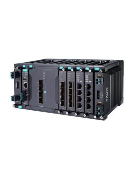 Moxa (MDS-G4020-4XGS-T) Layer 2 full Gigabit modular managed Ethernet switch with 4 fixed 10GbE SFP+ slots, 4 slots for optional 4-port GE/FE modules, 2 slots for isolated power modules, up to 16 Gigabit Ethernet ports, -40 to 75°C operating temperature 3 Moxa (MDS-G4020-4XGS-T) Layer 2 full Gigabit modular managed Ethernet switch with 4 fixed 10GbE SFP+ slots, 4 slots for optional 4-port GE/FE modules, 2 slots for isolated power modules, up to 16 Gigabit Ethernet ports, -40 to 75°C operating temperature 3