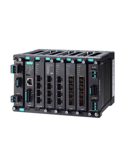 Moxa (MDS-G4020-T) Layer 2 full Gigabit modular managed Ethernet switch with 4 fixed Gigabit Ethernet ports, 4 slots for optional 4-port GE/FE modules, 2 slots for isolated power modules, up to 20 Gigabit Ethernet ports, -40 to 75°C operating temperature 3 Moxa (MDS-G4020-T) Layer 2 full Gigabit modular managed Ethernet switch with 4 fixed Gigabit Ethernet ports, 4 slots for optional 4-port GE/FE modules, 2 slots for isolated power modules, up to 20 Gigabit Ethernet ports, -40 to 75°C operating temperature 3