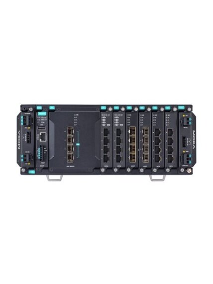 Moxa (MDS-G4028-L3-4XGS-T) Layer 3 full Gigabit modular managed Ethernet switch with 4 fixed 10GbE SFP+ slots, 6 slots for optional 4-port GE/FE modules, 2 slots for isolated power modules, up to 24 Gigabit Ethernet ports, -40 to 75°C operating temperatur 2