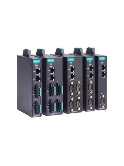 Moxa (MGate MB3270I-TB-G2) 2-port advanced serial-to-Ethernet Modbus gateway with 2 RJ45 Ethernet ports, 5-pin terminal block serial connector, 2 kV isolation, -10 to 60°C operating temperature 1