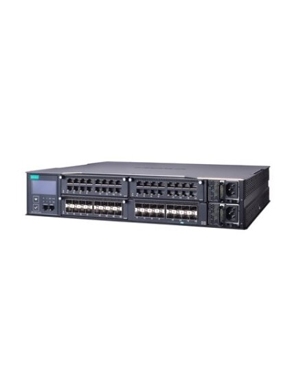 Moxa (MRX-G4064-L3-8XGS) Layer 3 modular managed Gigabit Ethernet switch with 3 slots for 16-port Gigabit Ethernet modules, 8 10GbE SFP+ slots, 2 isolated power supplies (90 to 264 VAC), -10 to 60°C operating temperature 3
