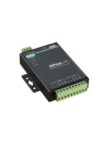 Moxa (NPort 5232) 2-port RS-422/485 device server, 0 to 55°C operating temperature
