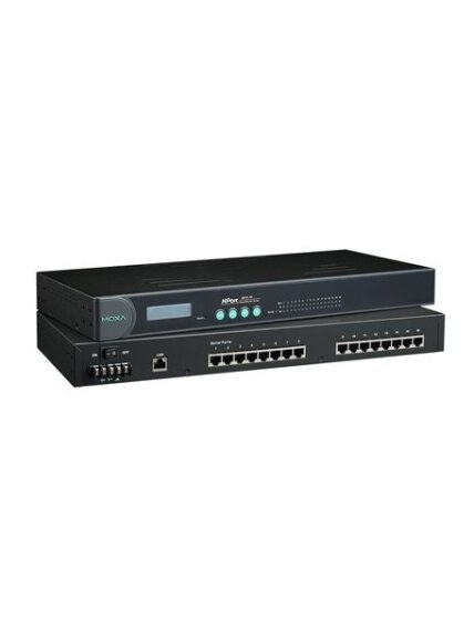 Moxa (NPort 5610-16-48V) 16-port RS-232 rackmount device server with RJ45 connectors and 48 VDC power input Moxa (NPort 5610-16-48V) 16-port RS-232 rackmount device server with RJ45 connectors and 48 VDC power input
