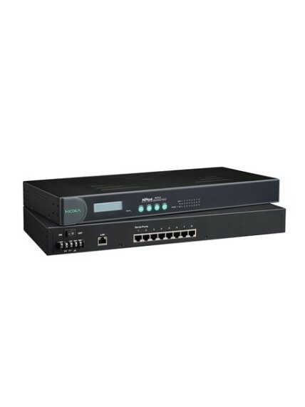 Moxa (NPort 5610-8-48V) 8-port RS-232 rackmount device server with RJ45 connectors and 48 VDC power input Moxa (NPort 5610-8-48V) 8-port RS-232 rackmount device server with RJ45 connectors and 48 VDC power input
