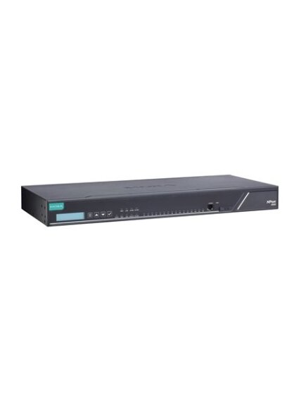 Moxa (NPort 6650-16-2AC-G2-T) 2nd Gen dual-LAN dual AC power 16-port RS-232/422/485 secure terminal server, -40 to 75°C operating temperature 2