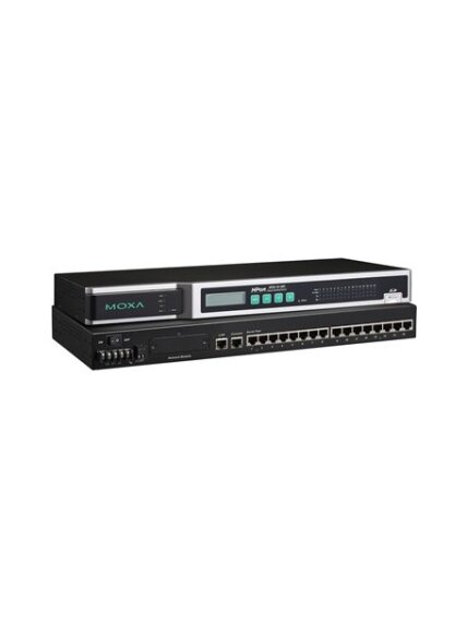 Moxa (NPort 6650-16-48V) 16-port RS-232/422/485 to Ethernet secure terminal server, ±48 VDC input