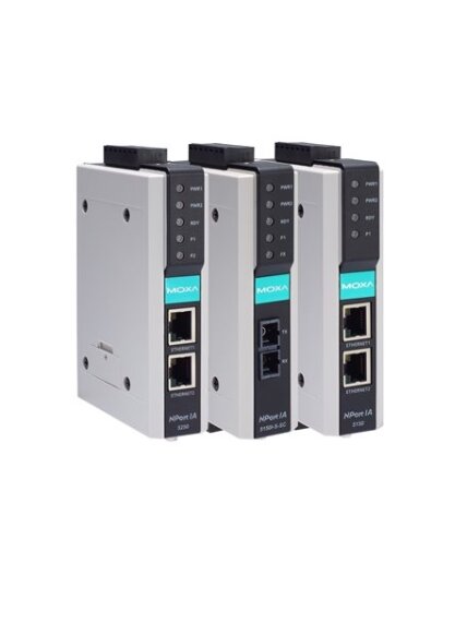 Moxa (NPort IA-5150-M-ST-T) 1-port RS-232/422/485 device server with 1 100BaseF(X) multi-mode fiber port (ST connectors), -40 to 75°C operating temperature 1 Moxa (NPort IA-5150-M-ST-T) 1-port RS-232/422/485 device server with 1 100BaseF(X) multi-mode fiber port (ST connectors), -40 to 75°C operating temperature 1