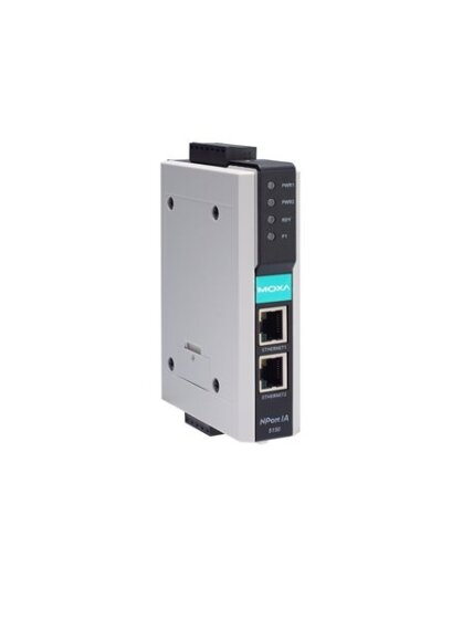 Moxa (NPort IA-5150I-T) 1-port RS-232/422/485 device server with 2 10/100BaseT(X) ports (RJ45 connectors, single IP) and 2 kV optical isolation, -40 to 75°C operating temperature Moxa (NPort IA-5150I-T) 1-port RS-232/422/485 device server with 2 10/100BaseT(X) ports (RJ45 connectors, single IP) and 2 kV optical isolation, -40 to 75°C operating temperature