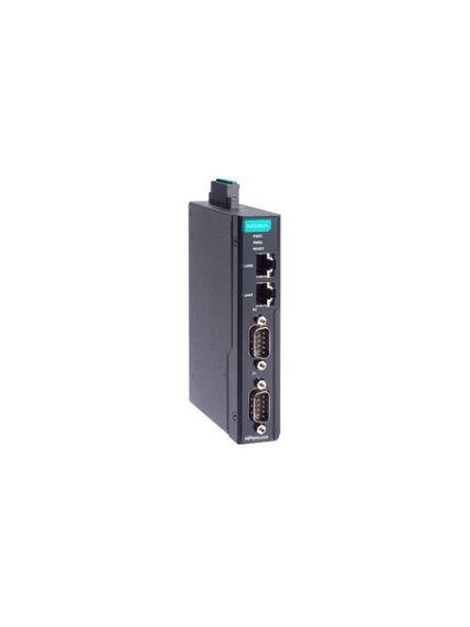 Moxa (NPort IA5250I-G2) 2nd Gen 2-port RS-232/422/485 DIN-rail serial device server with 2 RJ45 ports, 2 kV isolation, -10 to 60°C operating temperature